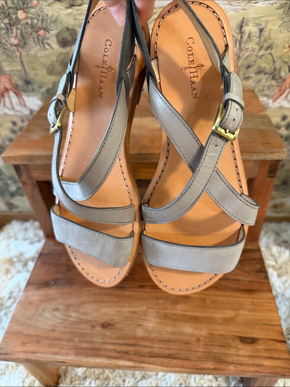Cole Haan Crisscross Leather Sandals - Picture 9 of 10